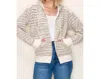 Staccato Color Block Striped Zip Up Hoodie Jacket In Taupe In Neutral