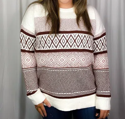Staccato Cuddly Company Sweater In Ivory/rust In Multi