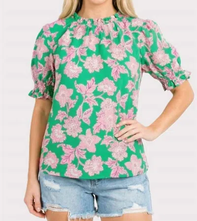 Staccato Diane Top In Green In Multi