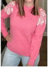 Staccato Embroidered Crewneck Sweater In Pink In Pink