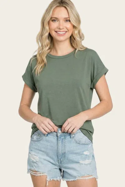 Staccato Everyday Essential Tee In Olive In Green