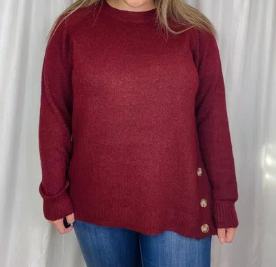 Staccato Everyday Rumors Sweater In Burgundy In White