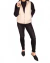 Staccato Herringbone Puffer Vest In Mauve In Pink