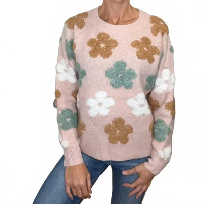 Staccato Jazmine Flower Sweater In Beige In Multi