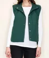 Staccato Kaye Button Front Textured Vest In Evergreen In Green