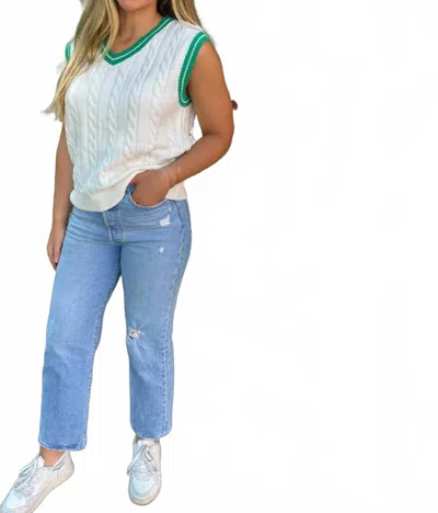 Staccato Knitted Sweater Vest In Green
