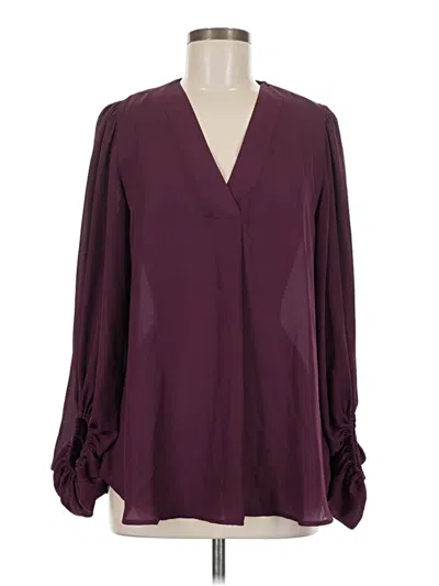 Pre-owned Staccato Long Sleeve Blouse In Burgundy