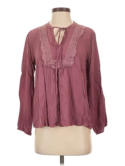 Pre-owned Staccato Long Sleeve Blouse In Burgundy