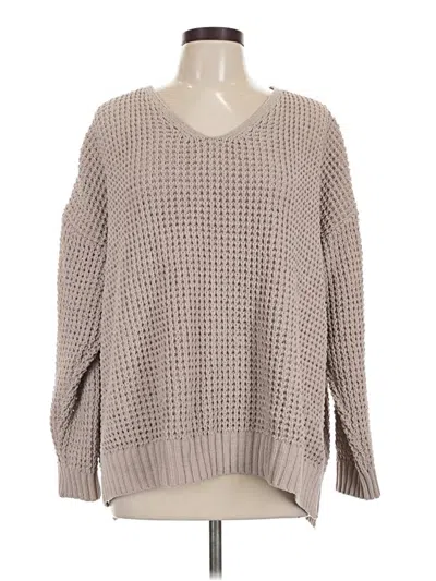 Pre-owned Staccato Long Sleeve Top Gray Crew Neck Tops