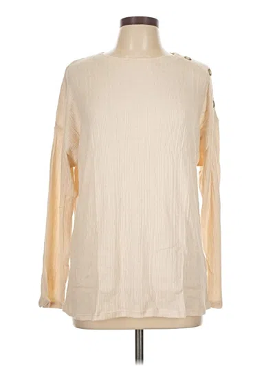 Pre-owned Staccato Long Sleeve Top Ivory Mock Neckline Tops