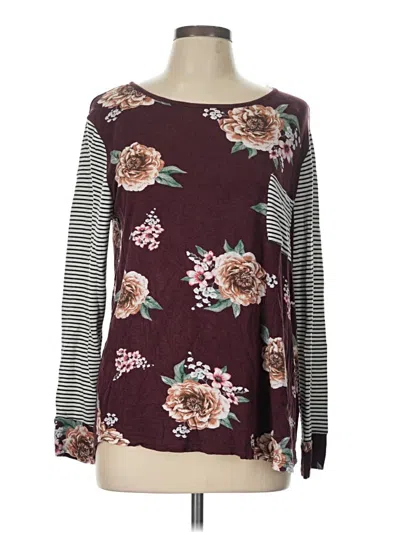 Pre-owned Staccato Long Sleeve T-shirt In Burgundy