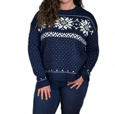 Staccato Navidad Sweater In Navy In Blue