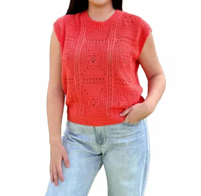 Staccato Paloma Sweater Tank Top In Orange In Multi