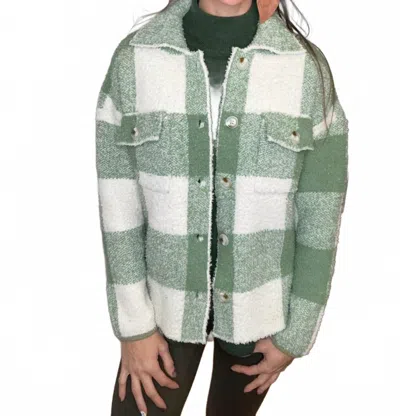 Staccato Pammy Plaid Shacket In Sage In Multi