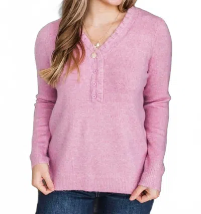 Staccato Penn Ruffle V-neck Sweater In Pink