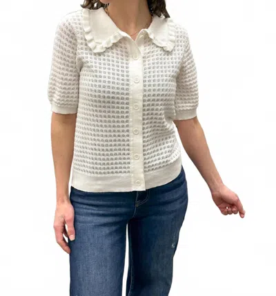 Staccato Peter Pan Collar Cardigan In Ivory In Neutral