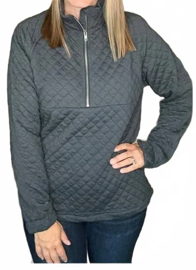 Staccato Polar Collar Pullover Top In Charcoal In Blue