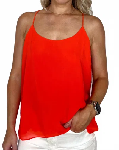 Staccato Racer Back Spaghetti Tank Top In Burnt Orange In Red