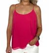 Staccato Racer Back Spaghetti Tank Top In Hot Pink In Red