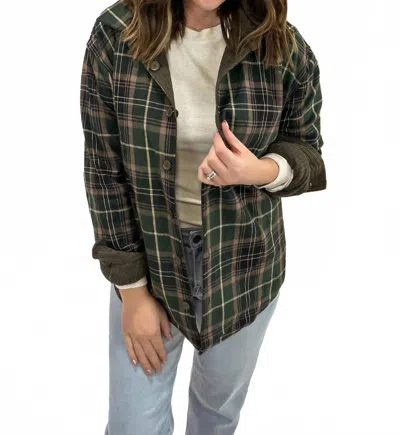 Staccato Reversible Plaid Jacket In Olive In Green