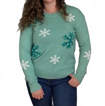 Staccato Seaside Snow Day Sweater In Mint In Blue