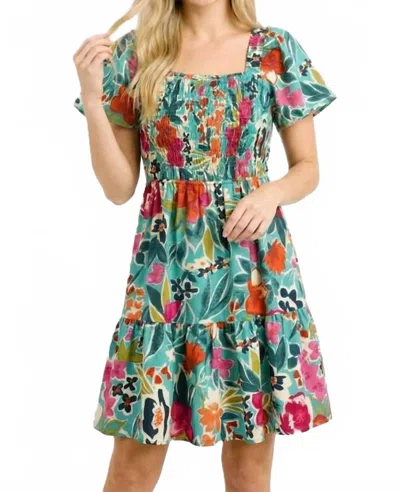 Staccato Sebastian Dress In Teal In Multi