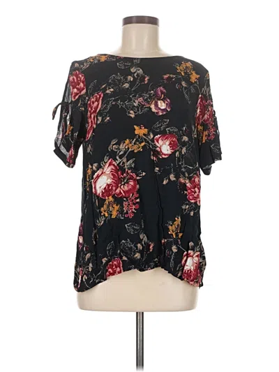 Pre-owned Staccato Short Sleeve Blouse In Black