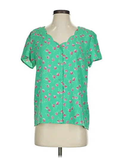 Pre-owned Staccato Short Sleeve Blouse In Green