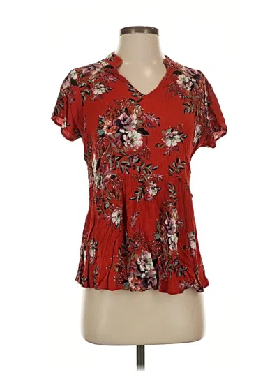 Pre-owned Staccato Short Sleeve Blouse In Red