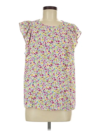 Pre-owned Staccato Short Sleeve Blouse In White