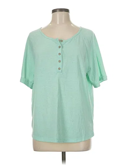 Pre-owned Staccato Short Sleeve Henley Shirt In Green
