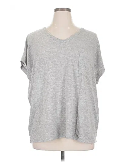 Pre-owned Staccato Short Sleeve Top Gray V-neck Tops