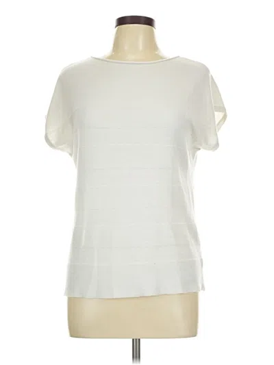 Pre-owned Staccato Short Sleeve Top Ivory Boatneck Tops
