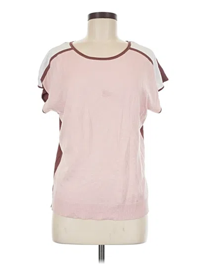 Pre-owned Staccato Short Sleeve Top Pink Cold Shoulder Neckline Tops