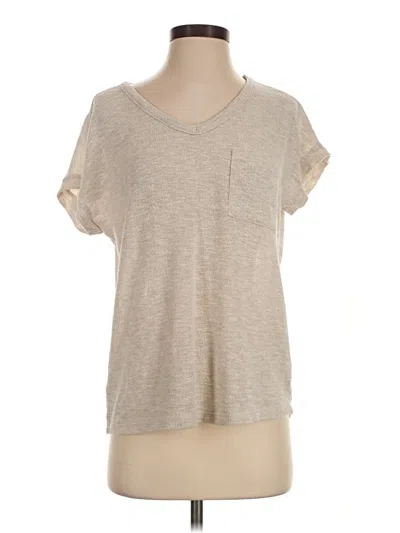 Pre-owned Staccato Short Sleeve Top Tan V-neck Tops