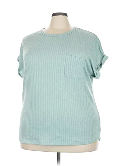 Pre-owned Staccato Short Sleeve Top Teal Crew Neck Tops In Blue