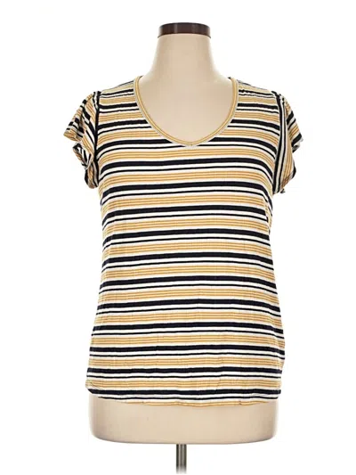 Pre-owned Staccato Short Sleeve Top Yellow Scoop Neck Tops
