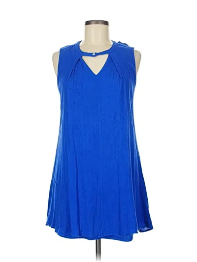 Pre-owned Staccato Sleeveless Top Blue Keyhole Neckline Tops