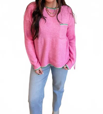 Staccato Stansberry Crewneck Long Sleeves Sweater In Pink