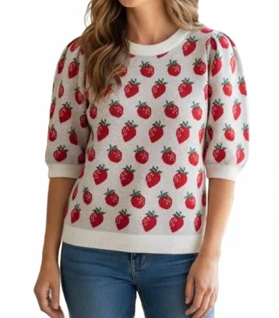 Staccato Strawberry Top In Red In Multi