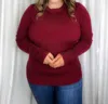 Staccato Sweet & True Top In Burgundy In White