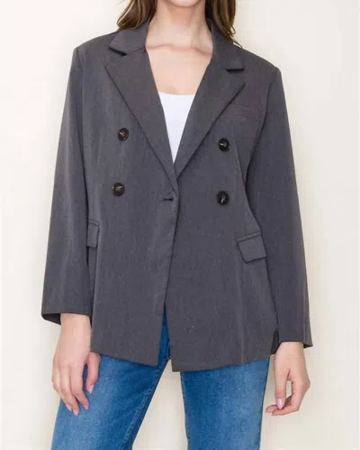Staccato Tailored Loose Fit Lined Blazer In Charcoal In Gray