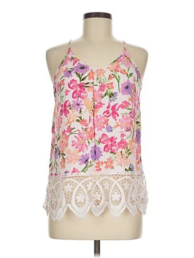 Pre-owned Staccato Tank Top Pink Halter Neckline Tops