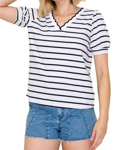 Staccato Tanner Top In Black In White