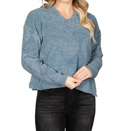 Staccato Texture Me Hoodie In Slate In Blue