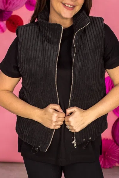 Staccato Textured Vest In Black In Animal Print