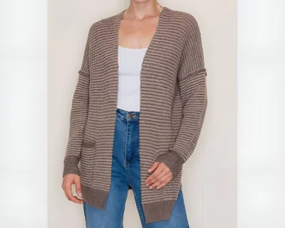 Staccato Waffle Cardigan In Mocha In Brown