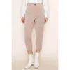 Staccato Waist Band Button And Zipper Closer Pants In Taupe In Grey