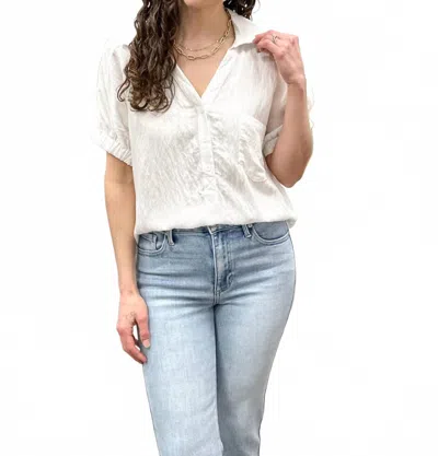 Staccato Willow Button Up Top In White