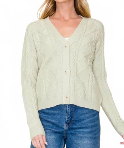 Staccato Winnie Knit Cardigan In Light Olive In Green